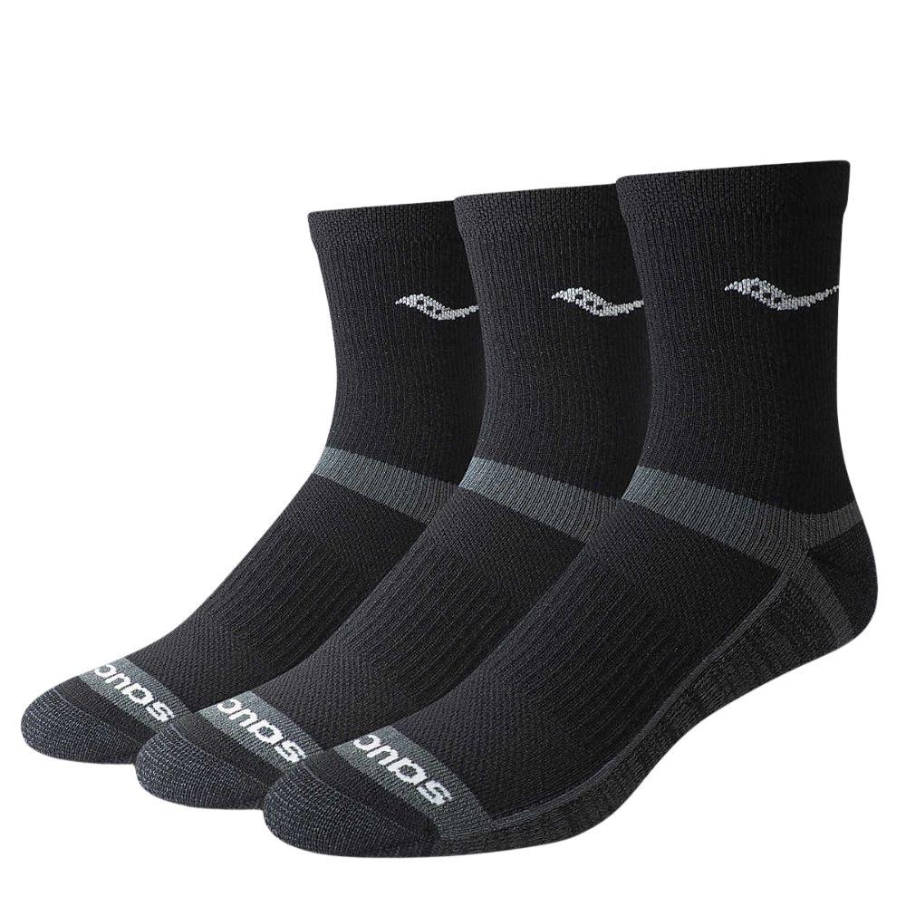 SAUCONY INFERNO MID CREW SOCK3/PACK ถุงเท้าวิ่งสำหรับผุ้ชายและผู้หญิง - Rev Online